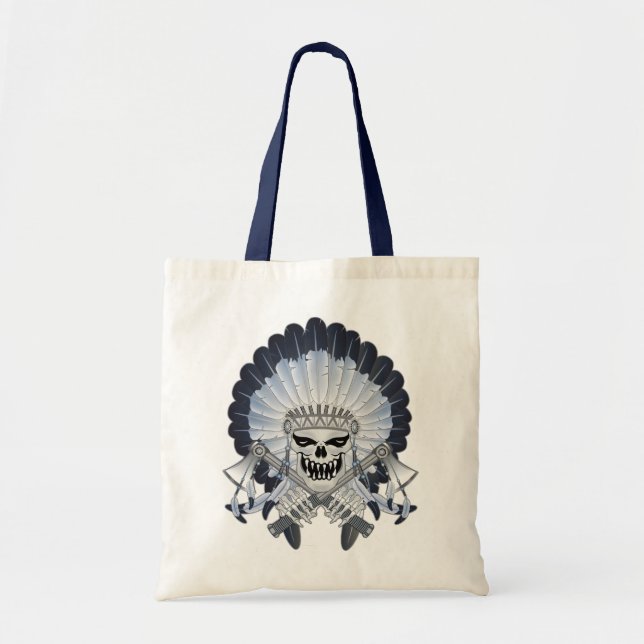 Indian Chief Skull Tote Bag (Front)