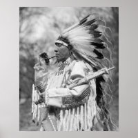 Indian Chief Whirlwind Soldier, 1925. Vintage
