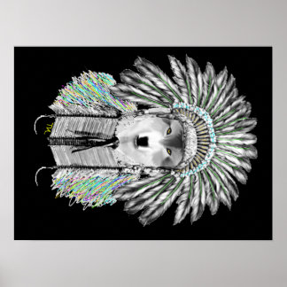 Indian chief wolf poster