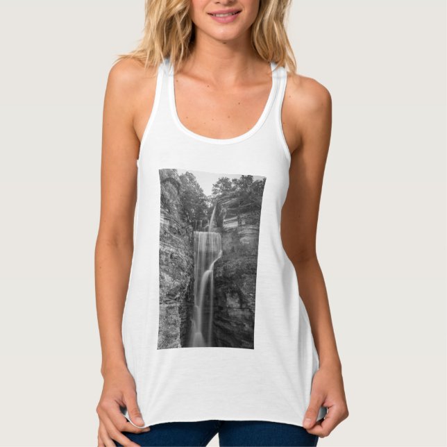 Indian Cliff Falls Grayscale Singlet (Front)