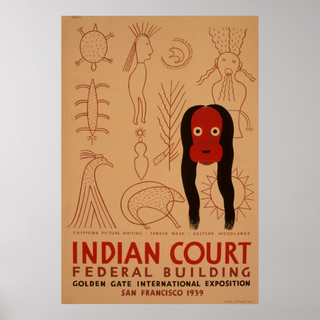 Indian Court Federal Building Vintage WPA Poster (Front)