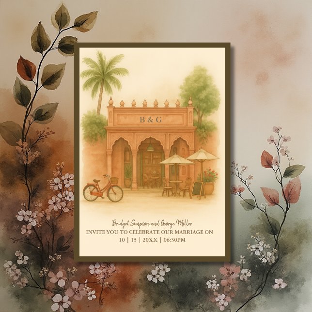Indian Courtyard Destination wedding Escape Invitation (Creator Uploaded)
