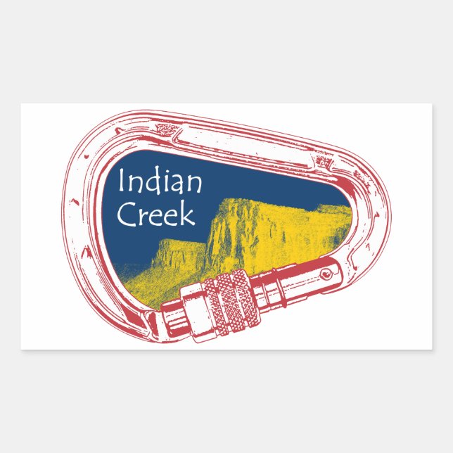Indian Creek Climbing Carabiner Rectangular Sticker (Front)