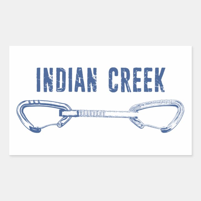 Indian Creek Climbing Quickdraw Rectangular Sticker (Front)