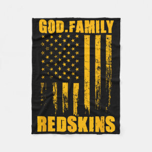 Indian Creek Redskins God. Family. Vintage Usa Fla Fleece Blanket