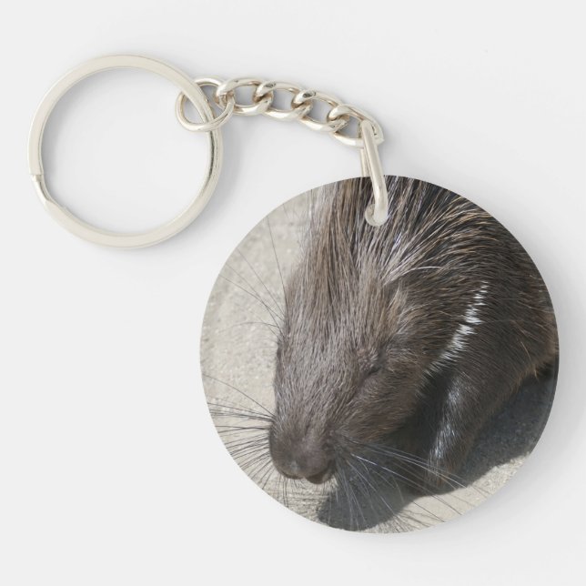Indian Crested Porcupine Key Ring (Front)