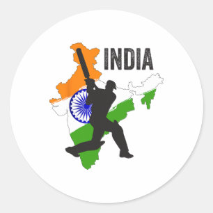 Indian Cricket Jersey India Cricket Team Lover Sup Classic Round Sticker