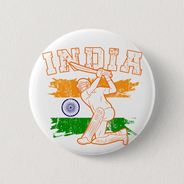 Indian Cricket Player 6 Cm Round Badge (Front)