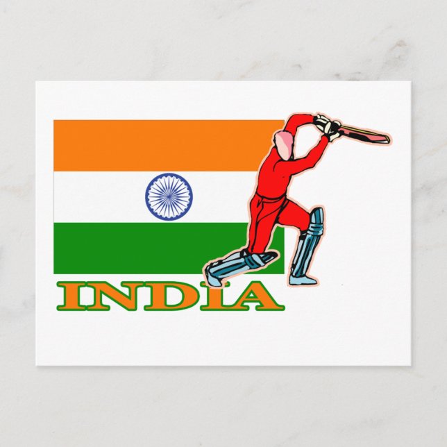 Indian Cricket Player Postcard (Front)