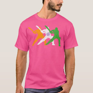 Indian Cricket Team Cricketer Fan Batsmen Flag Of  T-Shirt