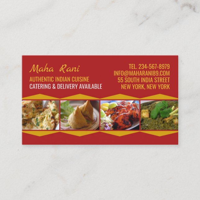 Indian Cuisine Business Card (Front)