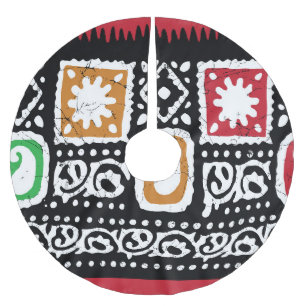 Indian Culture: Traditional Art Design Brushed Polyester Tree Skirt