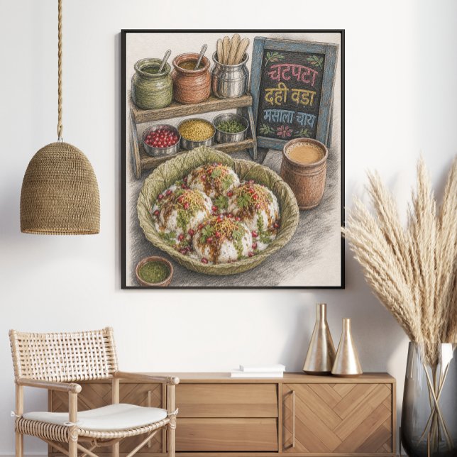 Indian Dahi Vada Chaat and Masala Chai Poster (Creator Uploaded)