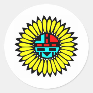 Indian Dance Shield Classic Round Sticker