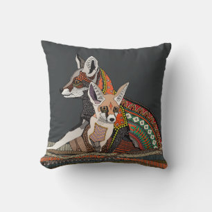 Indian desert foxes ebony cushion