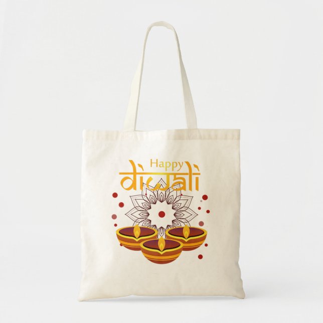 Indian Diwali Festival Indian Diwali Night Tee Hap Tote Bag (Front)
