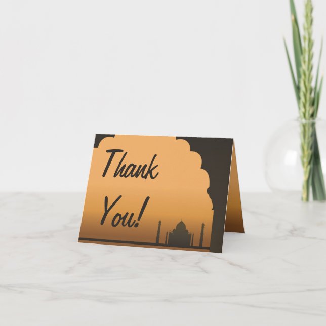 Indian Dream Wedding Folded Thank You Card (Front)