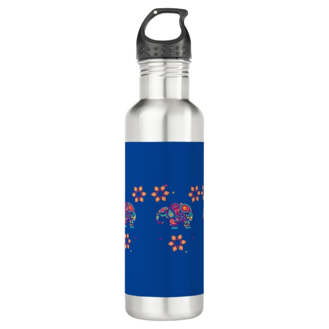 indian elephant Diwali mandala 710 Ml Water Bottle (Front)