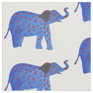 Indian Elephant Drawing Fabric