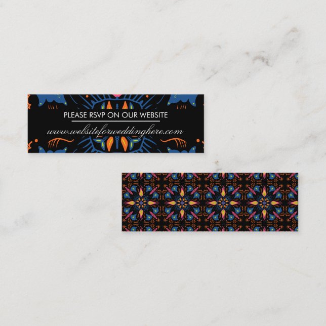 Indian Elephant Floral Black  Website Card (Front/Back)