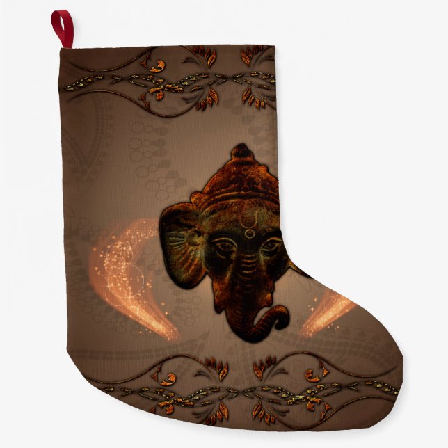 Indian elephant large christmas stocking (Front)