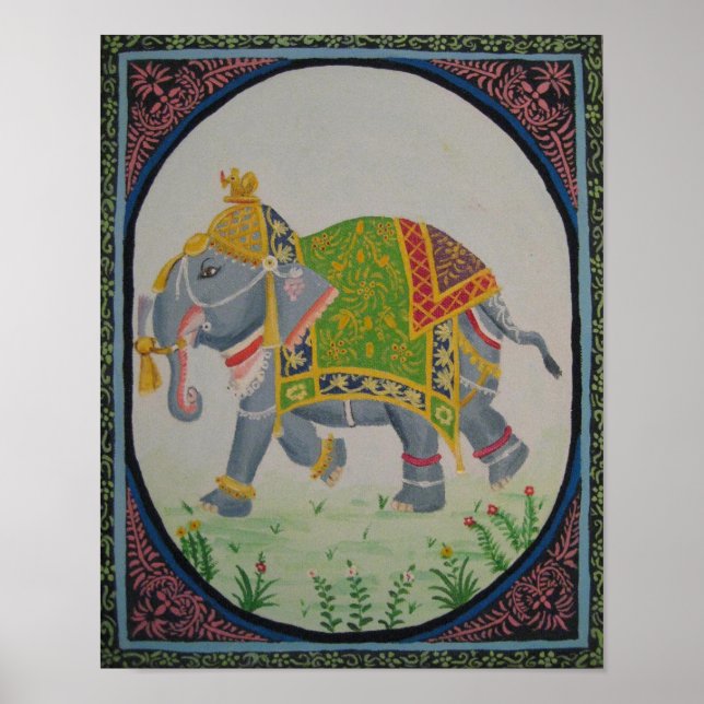 indian Elephant painting Poster (Front)