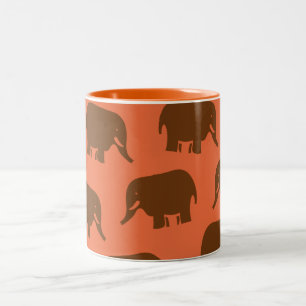 Indian Elephant Pattern Two-Tone Coffee Mug
