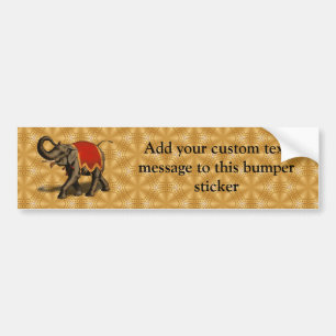 Indian Elephant w/Red Cloth Bumper Sticker