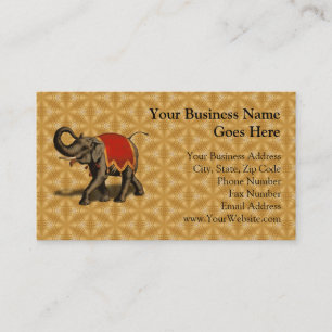 Indian Elephant w/Red Cloth Business Card