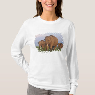 Indian Elephants in the Grassland T-Shirt