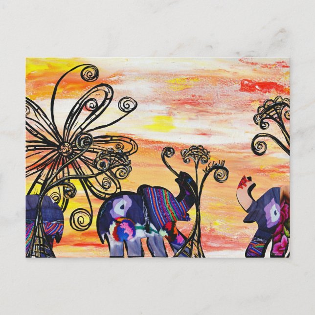 Indian Elephants Postcard (Front)