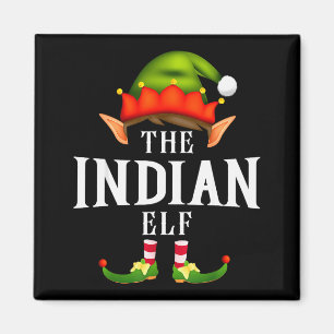 Indian Elf Group Funny Christmas Pajama Party  Magnet
