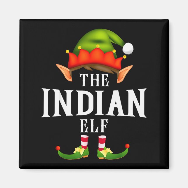 Indian Elf Group Funny Christmas Pajama Party  Magnet (Front)