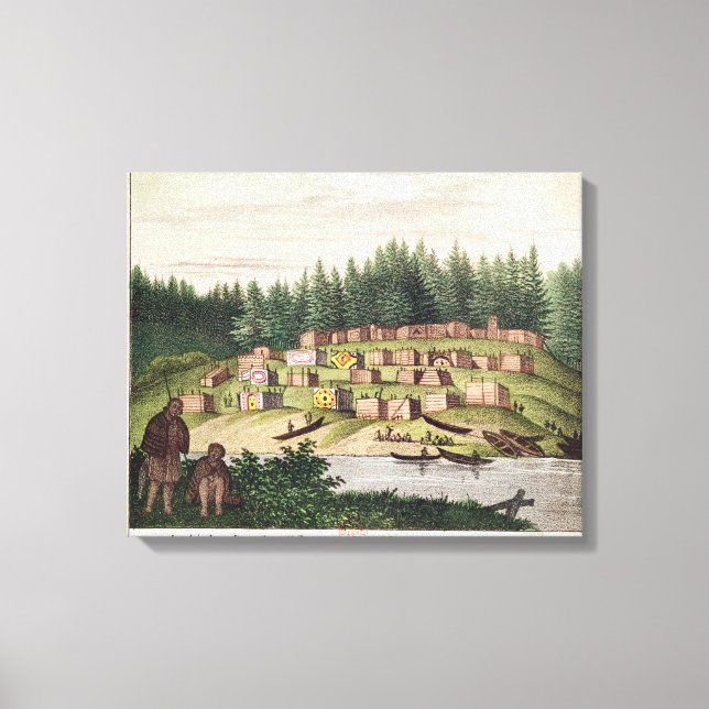 Indian Encampment on Quadra Island Canvas Print (Front)
