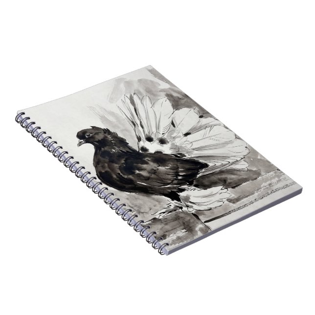 Indian Fantail Pigeon Eyeliner Hen Notebook (Right Side)