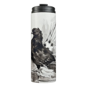 Indian Fantail Pigeon Eyeliner Hen Thermal Tumbler