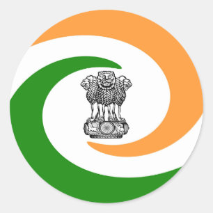 Indian flag classic round sticker