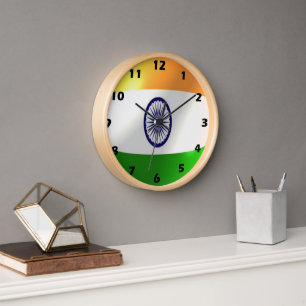 Indian Flag Design Wall Clock