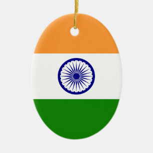 Indian Flag - High Quality Image Ceramic Tree Decoration