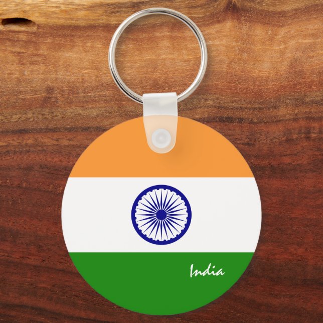 Indian Flag & India holiday, patriots / sports Key Ring (Front)
