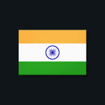 Indian Flag (India) (South Asian Country) (Bharat) Canvas Print<br><div class="desc">This design features the national flag of India (officially known as the Republic of India), which is a country in South Asia. India is the most populous democracy in the world. India shares land borders with Pakistan to the west; China, Nepal and Bhutan to the north; and Bangladesh and Myanmar...</div>