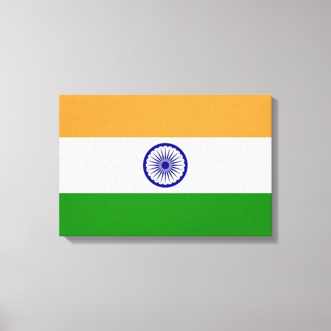 Indian Flag (India) (South Asian Country) (Bharat) Canvas Print (Front)