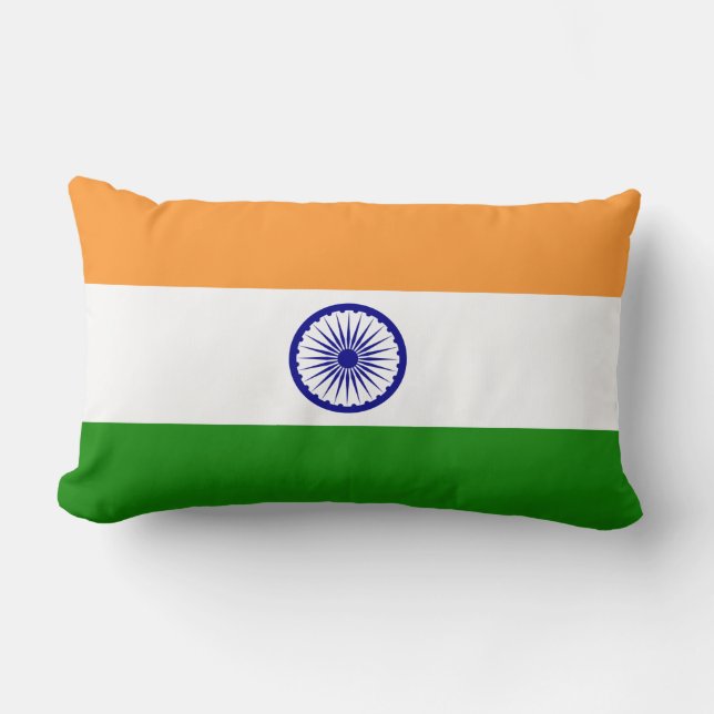 Indian Flag (India) (South Asian Country) (Bharat) Lumbar Cushion (Front)