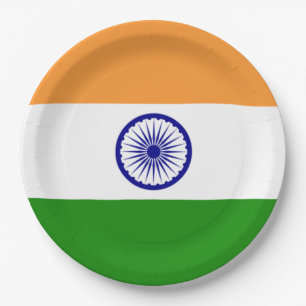 Indian Flag (India) (South Asian Country) (Bharat) Paper Plate