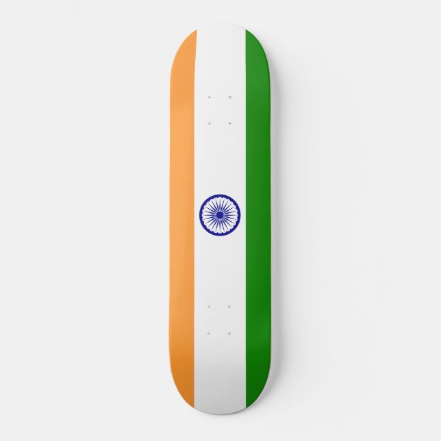 Indian Flag (India) (South Asian Country) (Bharat) Skateboard (Front)