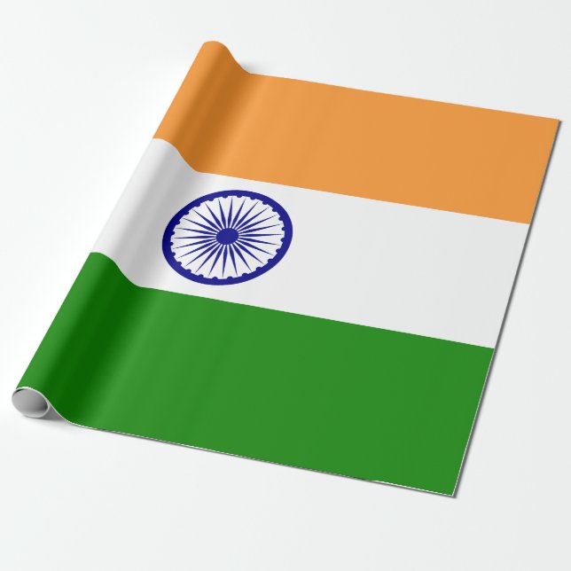Indian Flag (India) (South Asian Country) (Bharat) Wrapping Paper (Unrolled)