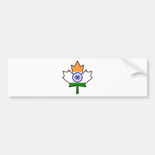 Indian Flag Maple Leaf Bumper Sticker
