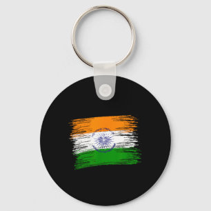 Indian Flag Patriotic August 15 1947 India Key Ring