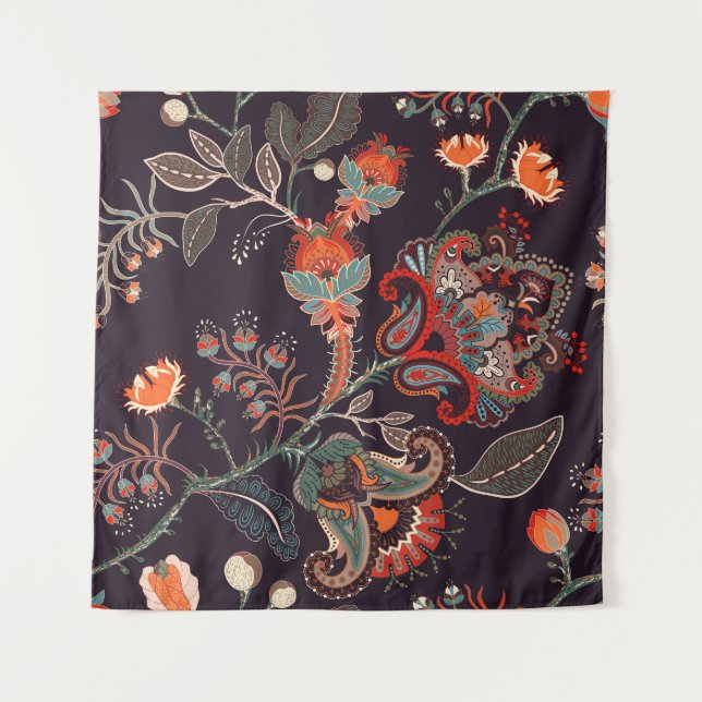 Indian Floral Big Seamless Nature Tapestry (Front)