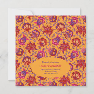 Indian floral Birthday Invitation